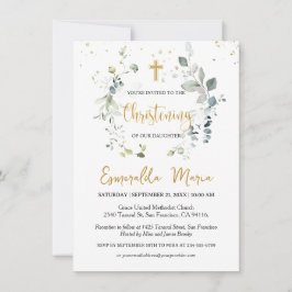 Eucalyptus Foliage Christening Convite