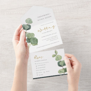 EUCALYPTUS FOLIAGE DOURADO VERDE WATERCOLOR WEDTIN
