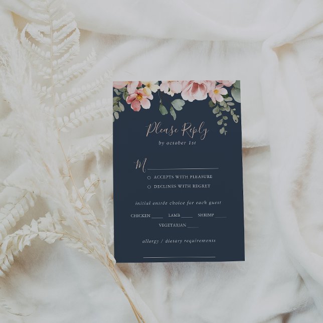 Eucalyptus Garden Floral Wedding Menu Choice RSVP (Criador carregado)