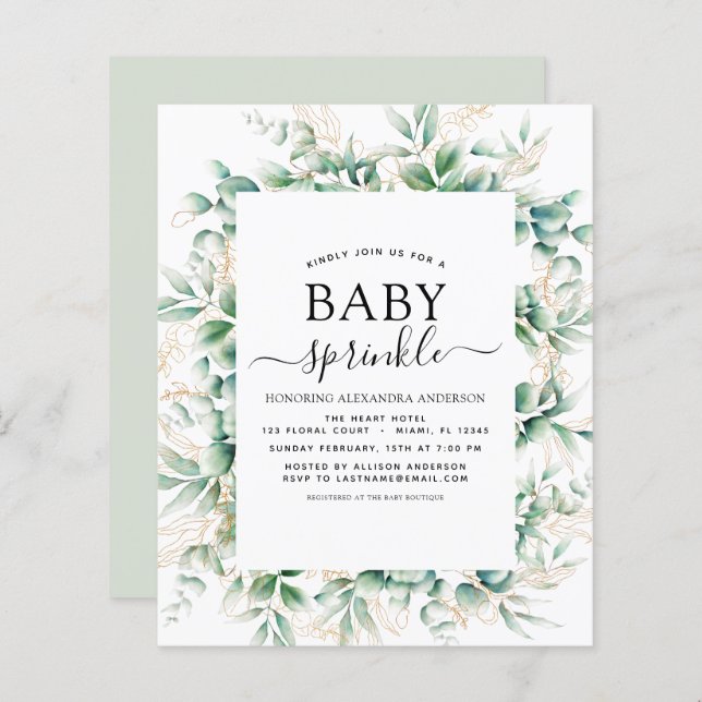 Eucalyptus Geométrico Chá de fraldas (Frente/Verso)