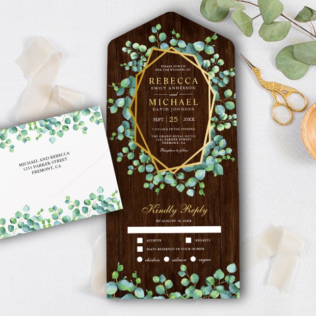 Eucalyptus Geométrico Dourado Deixa Casamento De M (Criador carregado)
