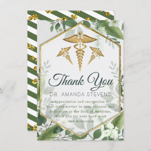 Eucalyptus Glitter Greenery Cartões de agradecimen