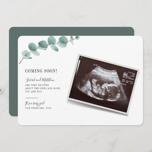 Eucalyptus Gravidez Anúncio da Revenda do Bebê (Frente/Verso)