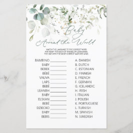 Eucalyptus Greenery Bebê em torno do jogo mundial