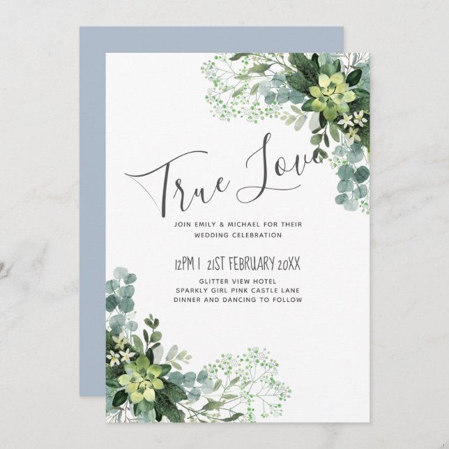 Eucalyptus Greenery Bebês Folhagem de Casamento Re (Frente/Verso)