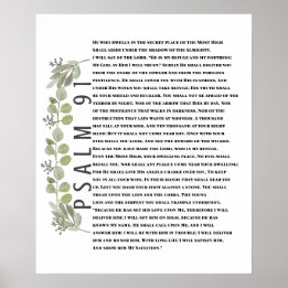 Eucalyptus Greenery Bíblia Art Psalm 91 Poster