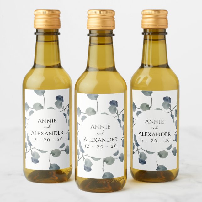 Eucalyptus Greenery Botanical Watercolor (Garrafas)