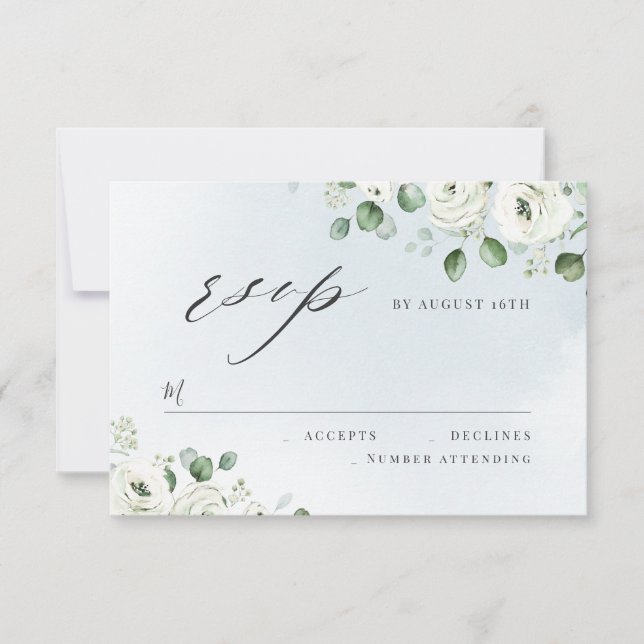 Eucalyptus greenery casamento floral RSVP (Frente)