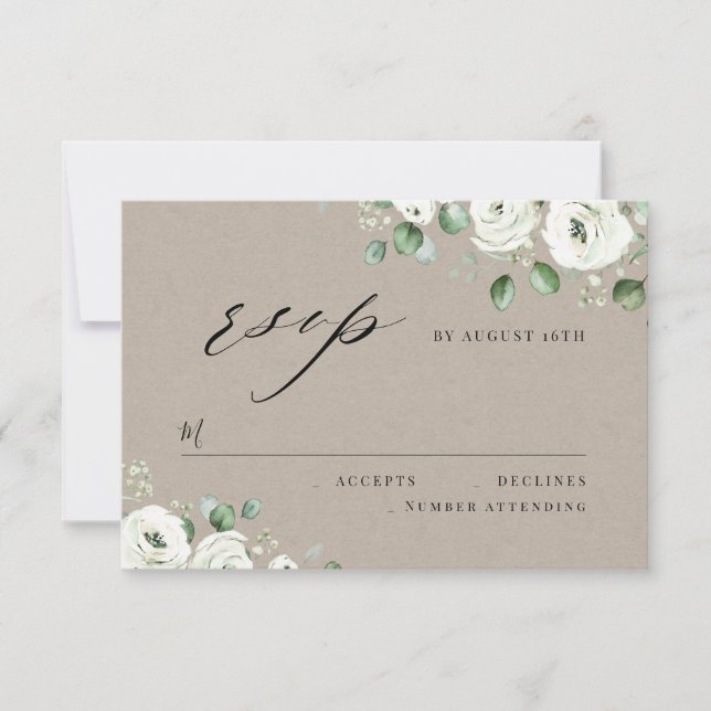 Eucalyptus greenery casamento floral RSVP (Frente)