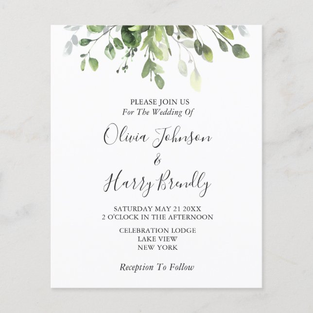 Eucalyptus Greenery Casamento Flyer (Frente)