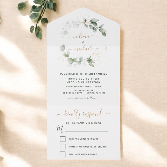 Eucalyptus Greenery Casando Moderno Elegante (Criador carregado)