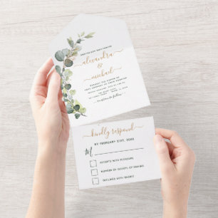 Eucalyptus Greenery Casando Moderno Elegante