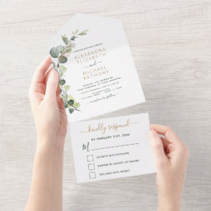 Eucalyptus Greenery Casando Moderno Elegante Tudo