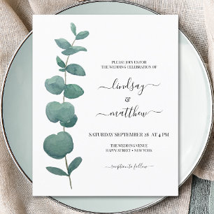 Eucalyptus Greenery Convite para Casamento