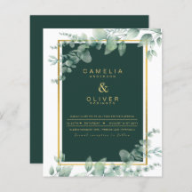 Eucalyptus Greenery Dourado Emerald Casamento QR C