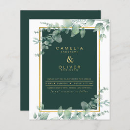 Eucalyptus Greenery Dourado Emerald Casamento QR C
