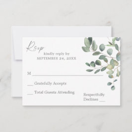 Eucalyptus Greenery Duo no Meal RSVP Card 3