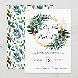 Eucalyptus Greenery Foliage Convite para Casamento