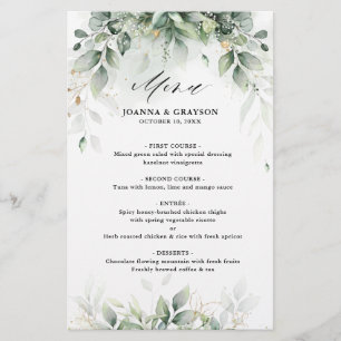 Eucalyptus Greenery Goma Botânica Menu Casamento