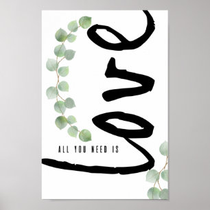 Eucalyptus Greenery Personalizado Poster do Amor