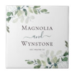 Eucalyptus Greenery Wedding<br><div class="desc">Faça a sensação romântica para o dia do seu casamento com esta design moderna com folhas de cor aquática eucalipto.</div>