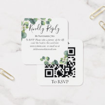 Eucalyptus greenery Weding Website QR Code RSVP