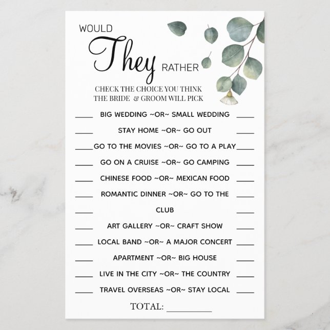 Eucalyptus iriam Preferencialmente cartão de jogo  (Frente)