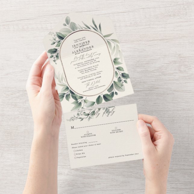 Eucalyptus & Ivory Wedding Simples (Aba destacável)