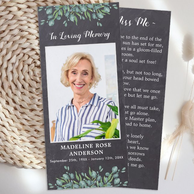 Eucalyptus Memorial Cinza Slate Cartão de Oração F (Criador carregado)