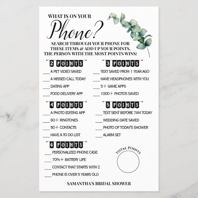 Eucalyptus O que está no seu Cartão de Jogo de Chá (Frente)