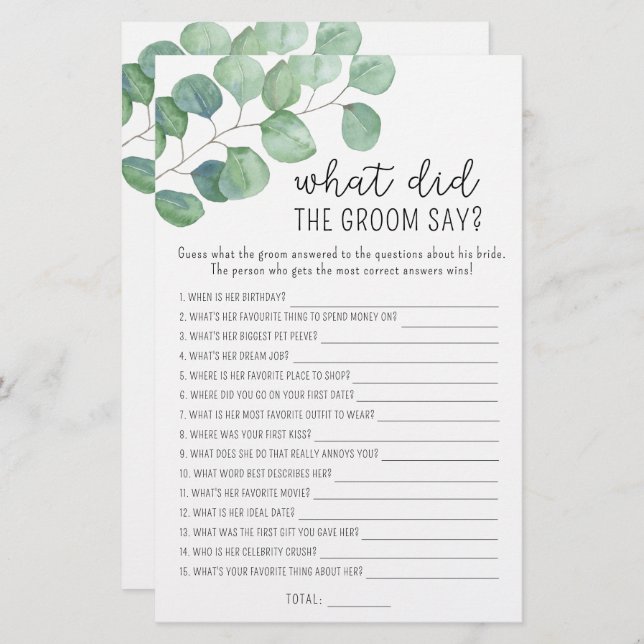 Eucalyptus - O que o noivo disse como jogo noivo (Frente/Verso)