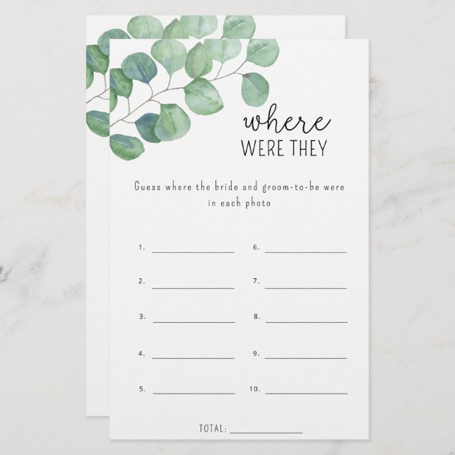 Eucalyptus - Onde eles estavam no jogo de chá de p (Frente/Verso)