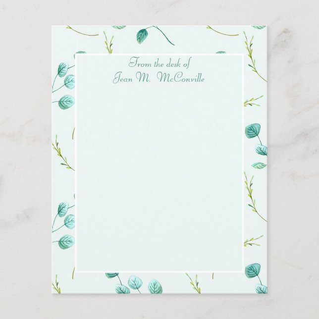 Eucalyptus Personal ou Business Stationery Blue (Frente)