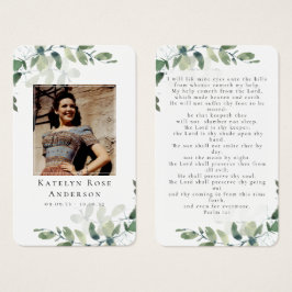 Eucalyptus Photo Funeral Memorial Prayer Card