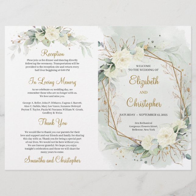 Eucalyptus Programa Dourado para rosas brancas de  (Frente)