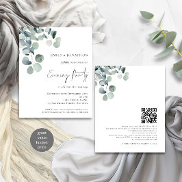 Eucalyptus QR Wedding Noite Convite