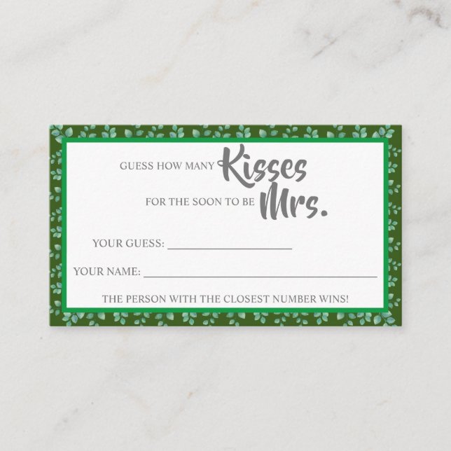 Eucalyptus quantos beijos para o cartão de Sra. Sh (Frente)