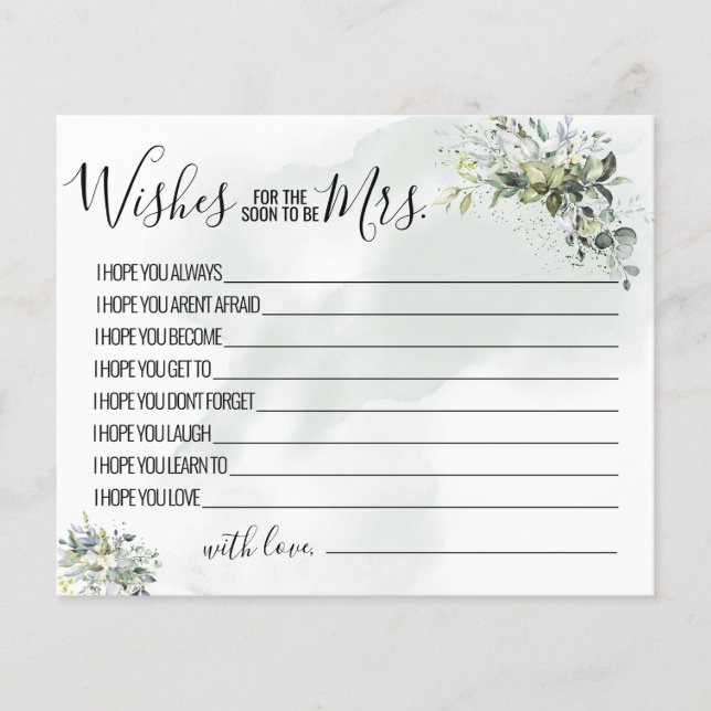 Eucalyptus quer que em breve seja a Sra. Card (Frente)