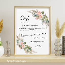 Eucalyptus & Rosa Watercolor — Modelo de Livro de 