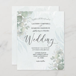 Eucalyptus Sage Convite para Casamento Verde