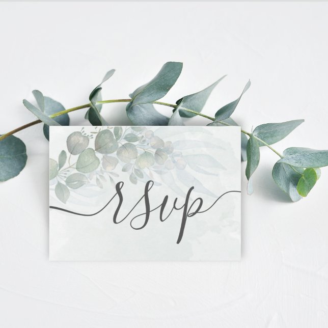 Eucalyptus sage green Wedding RSVP (Criador carregado)