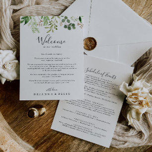 Eucalyptus Simple Floral Wedword Welcome Letter
