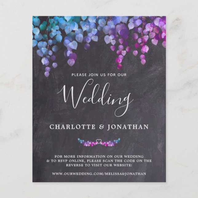 Eucalyptus Slate QR Code Wedding Inv (Frente)