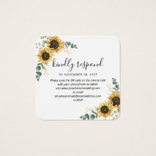 Eucalyptus Sunflower Código QR Casamento Website 
