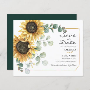 Eucalyptus Sunflower Save The Date Announce