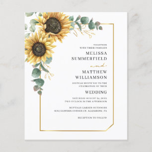 Eucalyptus Sunflower Tudo Em Um Convite De Casamen