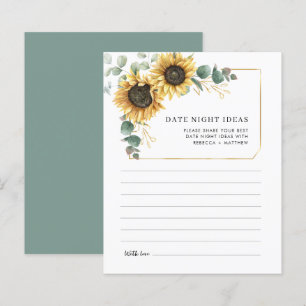 Eucalyptus Sunflower Wedflower Date Ideas Card