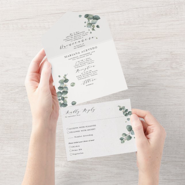 Eucalyptus Tradicional Quinceañera (Aba destacável)