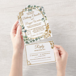 Eucalyptus Tudo em Convites de Casamento Único