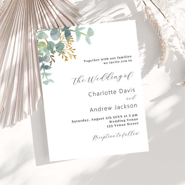 Eucalyptus verde convite para casamento (Criador carregado)